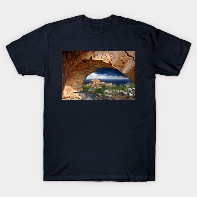 At the Upper Town of Monemvasia T-Shirt by Cretense72